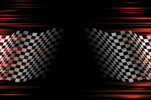 Checkered flag wave on white background design for sport race championship vector illustration.