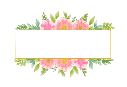 Watercolor floral wreath bouquet label badge png