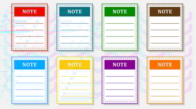 Notebook labels and notepad template. Vector design.