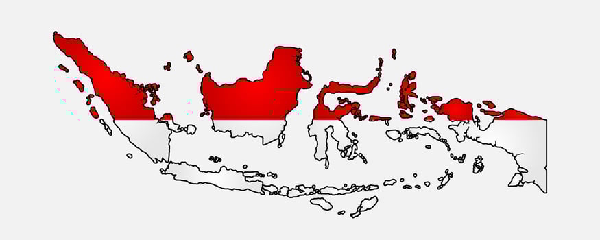 Indonesia map flag. Vector design