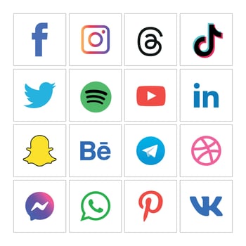 Social media icons set Logo Vector Illustrator network