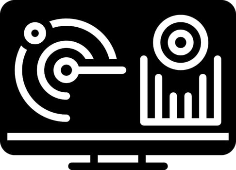 solid icon for monitoring vector