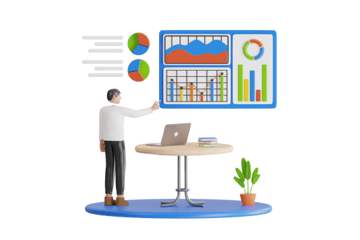 3D Illustration of Professional Business Analyst, Auditing and Financial Analysis.  Tools for data analysis, statistical or financial analytics. png