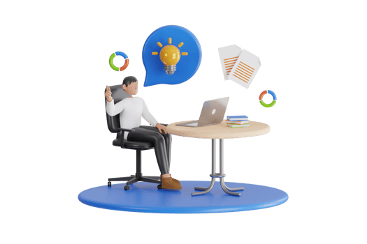 3d analyst working on laptop and analyzing statistical or financial information. man gathering information regarding data analytic png