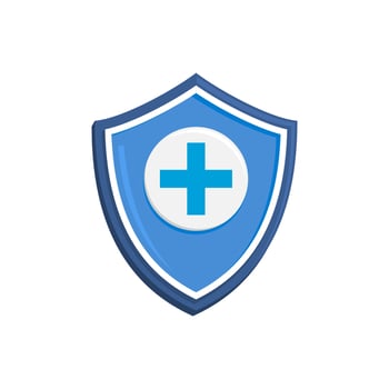 medical health protection shield with cross vector