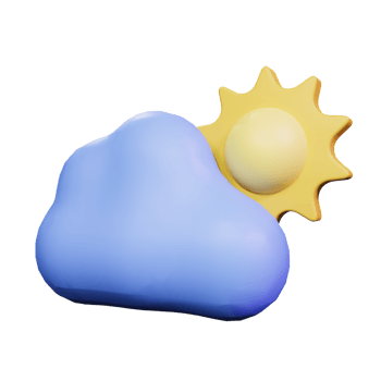 3d Render Cloud Sun Icon Illustration png