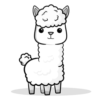 Coloring Page Outline of cartoon sheep or lamb. Farm animals. Coloring book for kids.black outline hand drawn cartoon sheep on a white background. vector