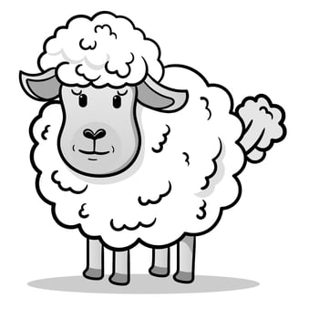 Coloring Page Outline of cartoon sheep or lamb. Farm animals. Coloring book for kids.black outline hand drawn cartoon sheep on a white background. vector
