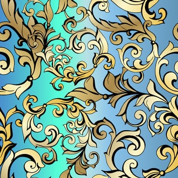 Vector damask vintage baroque scroll ornament swirl. Victorian monogram heraldic shield swirl. Retro floral leaf pattern border foliage antique acanthus calligraphy engraved tattoo. seamless pattern