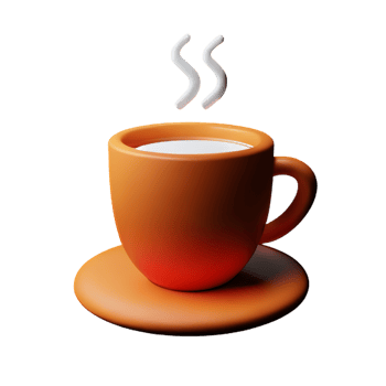 Cup of coffee with steam png