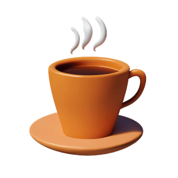 Cup of coffee with steam png