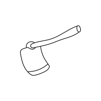 Hand drawn Kids drawing Cartoon Vector illustration cute hoe icon Isolated on White Background