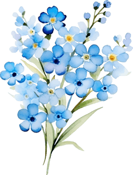 forgetmenot flowers watercolor ai generate png