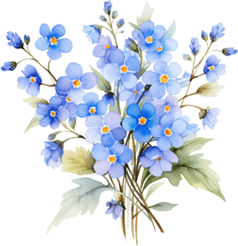 forgetmenot flowers watercolor ai generate png