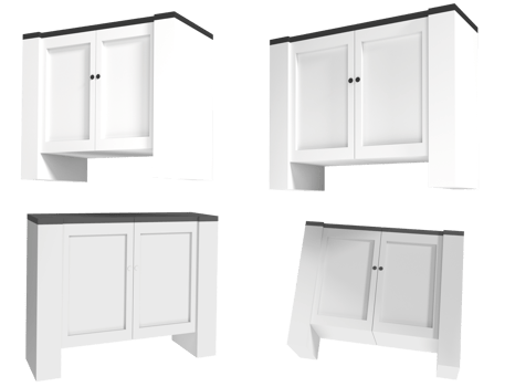 white wardrobe furniture 3d illustration png