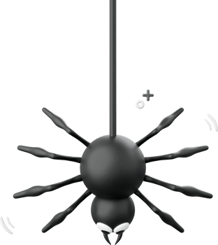 Hanging spider, Halloween theme elements 3d illustration png