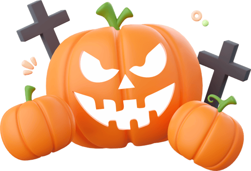 Pumpkin Jack o lantern, Halloween theme elements 3d illustration png