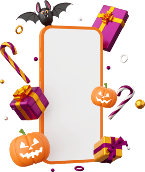 Pumpkin Jack o lantern with dead tree, Halloween theme elements 3d illustration png