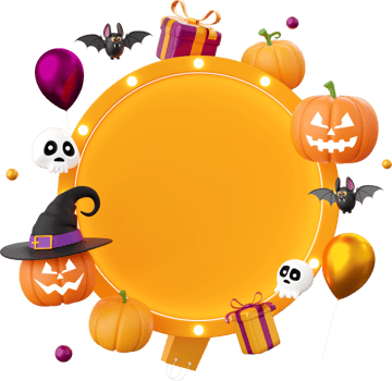 Banner Halloween theme elements 3d illustration png