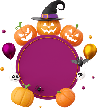 Banner Halloween theme elements 3d illustration png