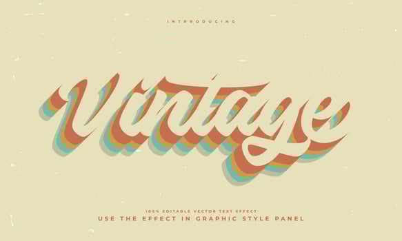 vintage retro editable text effect alphabet font typography typeface vector
