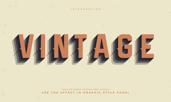 vintage retro editable text effect alphabet font typography typeface vector