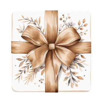Watercolor gift box isolated. Illustration png