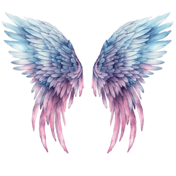 Watercolor angel wings isolated. Illustration png