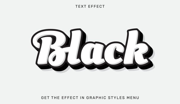 Black editable text effect in 3d style. Text emblem for advertising, branding, business logo vector