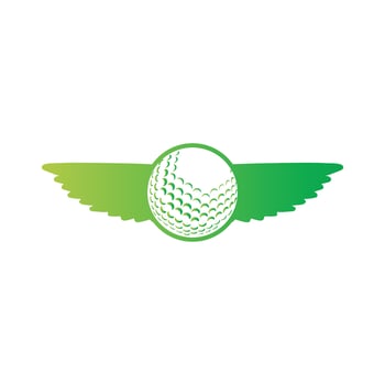 Golf ball with wings vector illustration