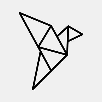 Icon origami bird. Japan elements. Icons in line style. Good for prints, posters, logo, advertisement, infographics, etc. vector