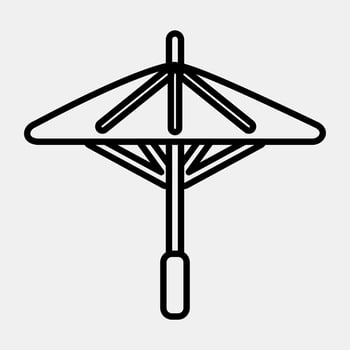 Icon japanese umbrella. Japan elements. Icons in line style. Good for prints, posters, logo, advertisement, infographics, etc. vector