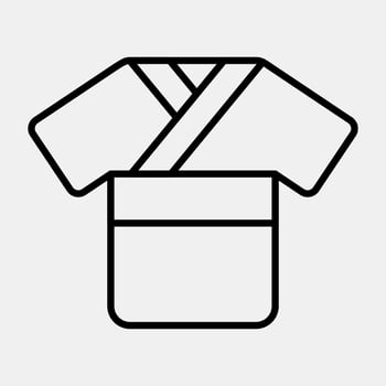 Icon kimono dress. Japan elements. Icons in line style. Good for prints, posters, logo, advertisement, infographics, etc. vector