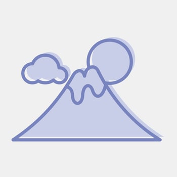 Icon fuji mountain. Japan elements. Icons in two tone style. Good for prints, posters, logo, advertisement, infographics, etc. vector