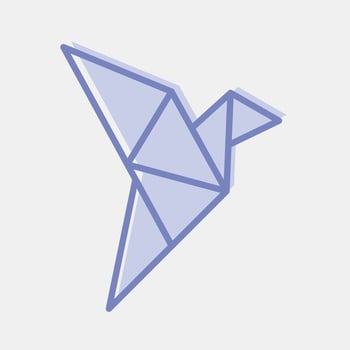 Icon origami bird. Japan elements. Icons in two tone style. Good for prints, posters, logo, advertisement, infographics, etc. vector
