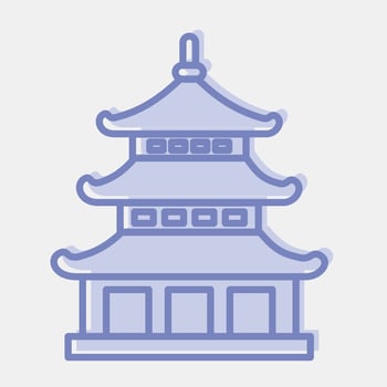 Icon pagoda. Japan elements. Icons in two tone style. Good for prints, posters, logo, advertisement, infographics, etc. vector