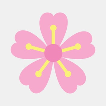 Icon sakura plum blossom. Japan elements. Icons in flat style. Good for prints, posters, logo, advertisement, infographics, etc. vector