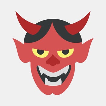 Icon hannya mask. Japan elements. Icons in flat style. Good for prints, posters, logo, advertisement, infographics, etc. vector