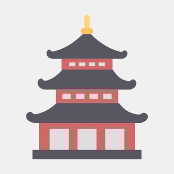 Icon pagoda. Japan elements. Icons in flat style. Good for prints, posters, logo, advertisement, infographics, etc. vector