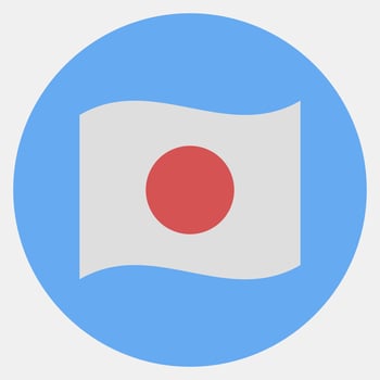 Icon japan flag. Japan elements. Icons in color mate style. Good for prints, posters, logo, advertisement, infographics, etc. vector