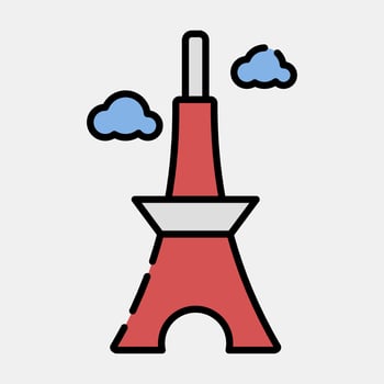 Icon japan tower. Japan elements. Icons in filled line style. Good for prints, posters, logo, advertisement, infographics, etc. vector