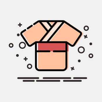 Icon kimono dress. Japan elements. Icons in MBE style. Good for prints, posters, logo, advertisement, infographics, etc. vector