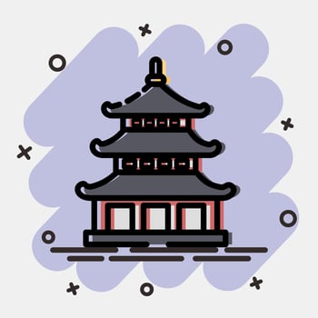 Icon pagoda. Japan elements. Icons in comic style. Good for prints, posters, logo, advertisement, infographics, etc. vector