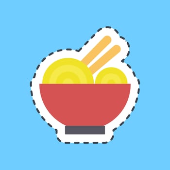 Sticker line cut ramen. Japan elements. Good for prints, posters, logo, advertisement, infographics, etc.ogo, advertisement, infographics, etc. vector