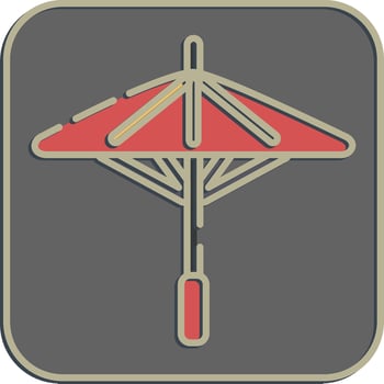 Icon japanese umbrella. Japan elements. Icons in embossed style. Good for prints, posters, logo, advertisement, infographics, etc. vector