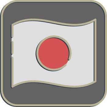 Icon japan flag. Japan elements. Icons in embossed style. Good for prints, posters, logo, advertisement, infographics, etc. vector