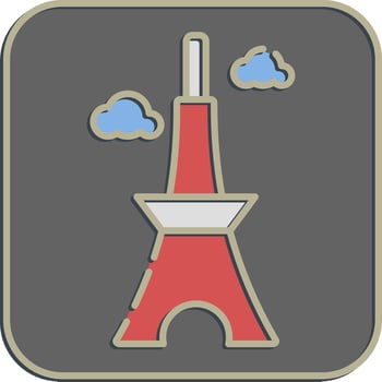 Icon japan tower. Japan elements. Icons in embossed style. Good for prints, posters, logo, advertisement, infographics, etc. vector