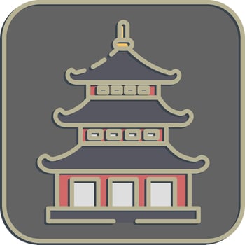Icon pagoda. Japan elements. Icons in embossed style. Good for prints, posters, logo, advertisement, infographics, etc. vector
