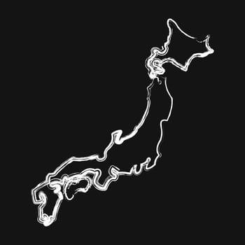 Icon japan map. Japan elements. Icons in chalk style. Good for prints, posters, logo, advertisement, infographics, etc. vector