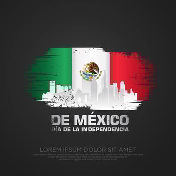 Mexico independence day greeting card template. vector
